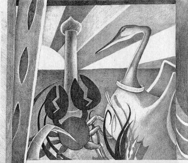 Lighthouse Heron - Study - pencil